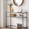 VASAGLE konsolbord, bord af hærdet glas, moderne sofa- sort - Billede 2