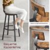 VASAGLE køkkenskammel, køkkenstole, sæt med 2, stålstel, 73 cm højt sæde, rustik brun - Billede 3