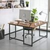 VASAGLE computerbord, L-formet skrivearbejdsstation, industrihjørneskrivebord, brun - Billede 6
