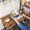 VASAGLE computerbord, skrivebord med opbevaringshylder, rustik brun og sort - Billede 6