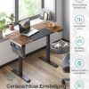 SONGMICS elektrisk skrivebord, hukommelsesfunktion vintage brun/sort - Billede 2