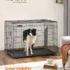 Hundekurv, Foldbar, 107 Cm, 2 Låger, Xl, Sort - Billede 2