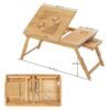 SONGMICS Bamboo Laptop Skrivebord, Sammenklappeligt Sengebord - Billede 6
