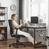 SONGMICS Mesh kontorstol, ergonomisk stol med vippemekanisme, sort - Billede 2