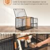 Kraftig Hundekasse Kæledyrskasse 42 X 27,5 X 29,5 Tommer til Store og Mellemstore Hunde Sikker 2 Aftagelige Låger Let At Rengøre Hvalpeløb Xl Sort - Billede 5