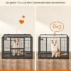 Kraftig Hundekasse Kæledyrskasse 42 X 27,5 X 29,5 Tommer til Store og Mellemstore Hunde Sikker 2 Aftagelige Låger Let At Rengøre Hvalpeløb Xl Sort - Billede 6