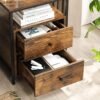 Vasagle natbord, sidebord, 45 x 45 x 60 cm, 2 skuffer, rustik brun og sort - Billede 3