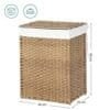 Vasketøjskurv i syntetisk rattan med låg, 90L kapacitet, naturlig stil.