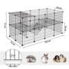 Sort metal pet playpen med 36 gitterpaneler til smådyr.