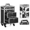 Låsbart Makeup-etui – Makeup Trolley med Hjul til Organiseret Skønhed, Sort - Billede 4