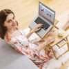 SONGMICS Bamboo Laptop Skrivebord, Sammenklappeligt Sengebord - Billede 2