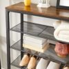 VASAGLE LBS016B01 SKO RACK med 5 rutnät och stor yta för ingång, hall, metallindustriell ramdesign, Vintage Brown-Black - Billede 7