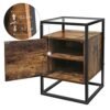 VASAGLE natbord, sengeskab, glas sidebord med skab, endebord, rustik brun - Billede 7
