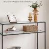 VASAGLE konsolbord, bord af hærdet glas, moderne sofa- sort - Billede 3