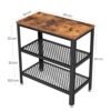 Vasagle sidebord, slutbord, dekorativt bord med 2 meshhylder, rustik brun - Billede 5