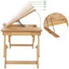 SONGMICS Bamboo Laptop Skrivebord, Sammenklappeligt Sengebord - Billede 4
