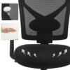 SONGMICS Mesh kontorstol, ergonomisk stol med vippemekanisme, sort - Billede 4