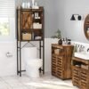 VASAGLE overtoiletopbevaring, badeværelsesstativ, til vaskemaskine, rustik brun - Billede 2