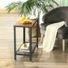 VASAGLE industrielt sidebord, endebord, sengebord med nethylde, rustik brun - Billede 6