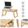 SONGMICS Bamboo Lap Skrivebord, Laptopbord, Morgenmadsbakke, Natural - Billede 6