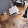 Hjørneskrivebord, L-formet Computerbord, Kontorbord med Skab og Hængemappeskab, 2 Hylder, Hjemmekontor, Pladsbesparende, Nem Montering, Industrielt Design, Rustik Brun og Sort - Billede 7