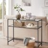 VASAGLE konsolbord, bord af hærdet glas, moderne sofa- sort - Billede 7
