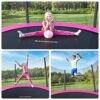 Songmics Trampoline 6 ft/8 ft/10 ft/12 ft, barntrampolin med kapslingsnät, säkerhetsplatta, stege, 180 cm hög rak pol, stålram, Tüv Rheinland GS -certifikat - Billede 3