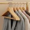 Songmics (Maple Wood) 44,5 cm Træ voksen træfrakkehænger med buksebar (Natural, 50) - Billede 2