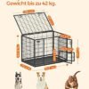 Kraftig Hundekasse Kæledyrskasse 42 X 27,5 X 29,5 Tommer til Store og Mellemstore Hunde Sikker 2 Aftagelige Låger Let At Rengøre Hvalpeløb Xl Sort - Billede 4