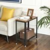 VASAGLE industrielt sidebord, endebord, sengebord med nethylde, rustik brun - Billede 3