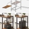 VASAGLE computerbord, skrivebord med 2 hylder, arbejdsbord, brun og sort - Billede 5