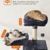 Feandrea Cat Tree, Cat Condo 115 cm, kattetårn, skraber rampe, røget grå - Billede 4