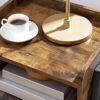 Vasagle Bedside Bord, Stackable sidebord med åbent rum, rustik brun og sort - Billede 6
