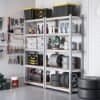 Stålreol med 5 lag til værksted eller garage.