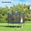 Trampolin 305 Cm (10 Fod), Udendørs Baggårdstrampolin, Tüv Rheinland GS-certifikat, med Indkapsling Sikkerhedsnet, Fjederbeskytter, Stige, Holder 150 Kg, Blå - Billede 2