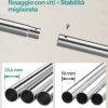SONGMICS Tøjstang, Tøj stativ, Dobbelt Tøjhængestang, Heavy Duty, Belastning, sølv - Billede 3
