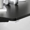 SONGMICS Elektrisk bordplade glat kant melaminbetræk MDF 120x60x1,8 cm Sort - Billede 2