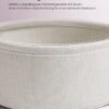 VASAGLE Lille rundt sofabord, sidebord med stofkurv, opbevaring, pastelrosa/sky hvid - Billede 4