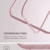 VASAGLE Lille rundt sofabord, sidebord med stofkurv, opbevaring, pastelrosa/sky hvid - Billede 6