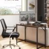 VASAGLE computerbord, Skrivebord, Lille kontorbord, Rustik Brun og Sort - Billede 5