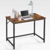VASAGLE computerbord, Skrivebord, Lille kontorbord, Rustik Brun og Sort - Billede 6