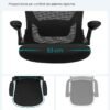 SONGMICS Kontorstol, Skrivebordsstol, Mesh Drejestol, Ergonomisk, Sort - Billede 2