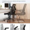 SONGMICS Kontorstol, Skrivebordsstol, Mesh Drejestol, Ergonomisk, Sort - Billede 5