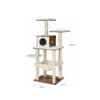 FEANDREA Kattekradsestolpe 138 cm Moderne Kattemøbler Multi-Tier, Vintage Brun - Billede 6