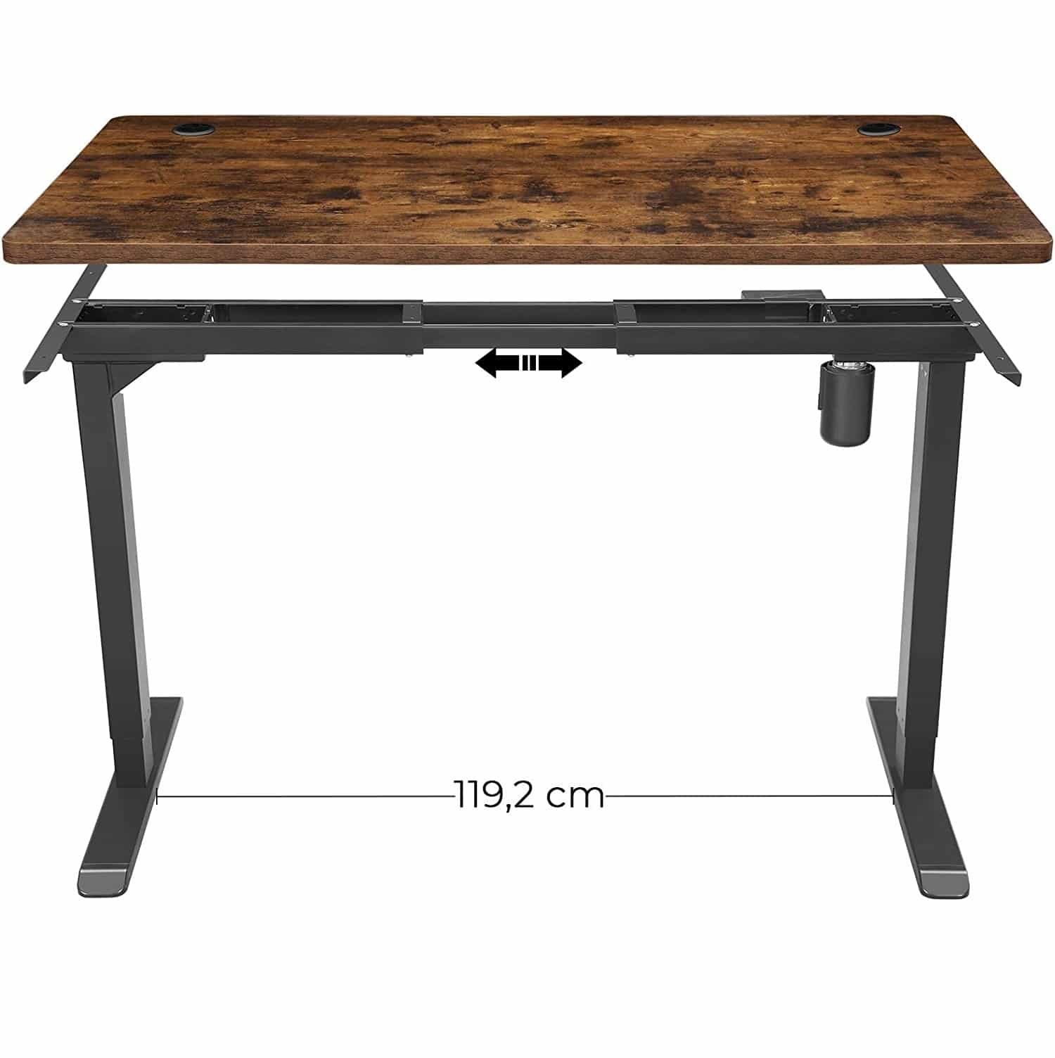 Bordplade til Elektrisk Skrivebord, Bordplade med Glatte Kanter, Melaminbelægning, Mdf, 140 X 70 X 1,8 Cm, Vintage Brun Ldb002b01 1 bordplade brun