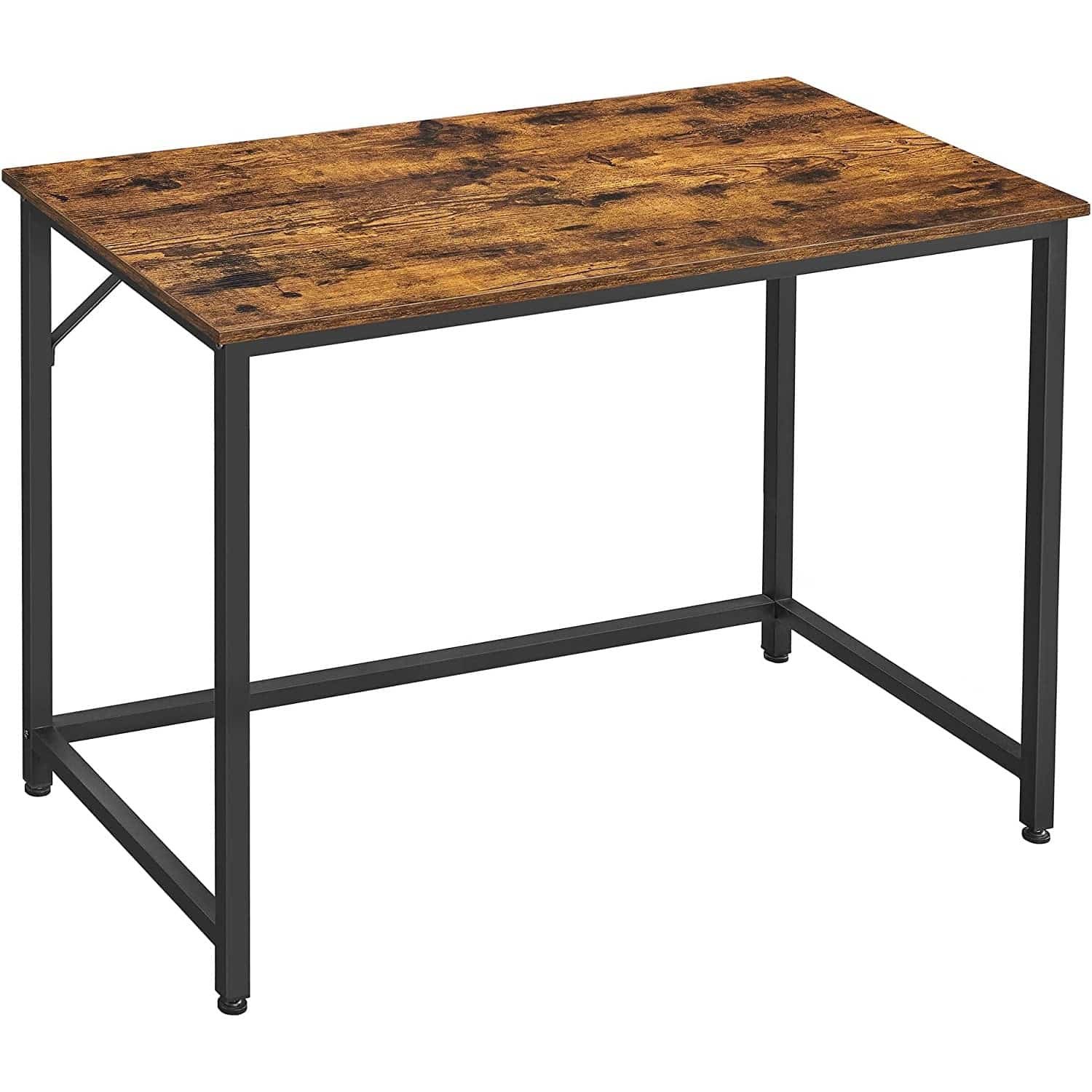 VASAGLE computerbord, Skrivebord, Lille kontorbord, Rustik Brun og Sort 1 computerbord