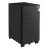 Mobile File Cabinet, Office Cabinet med hjul og lås, til A4, sort