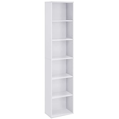 Vasagle skandinavisk stil 6 -lags reolopbevaringshylde til stue kontor soveværelse undersøgelse 40 x 24 x 178,5 cm hvid LBC167T14 1 Vasagle skandinavisk stil 6 -lags reolopbevaringshylde til stue kontor soveværelse undersøgelse 40 x 24 x 178,5 cm hvid LBC167T14