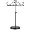 Songmics Jewellery Display Stand Holder, Metal Jewellery Rack Tree, til halskæder, chokere, armbånd, øreringe, god gaveide, sort JJS04BK - Billede 4
