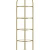 Vasagle Corner Shelf Stand, 5 -lags hjørne boghylde, tempereret glashylder, moderne stil, plantestativ med stålramme til stue, soveværelse, køkken, badeværelse, gylden farve ulgt810a01